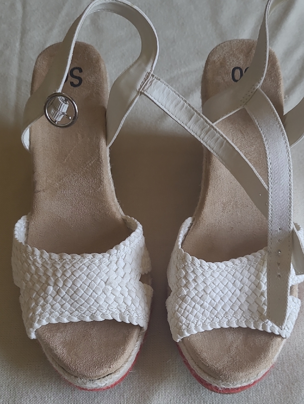 White Woven Slingback Sandals - Women